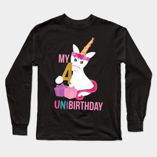 My 4th UNIBIRTHDAY - Unicorn Birthday party Long Sleeve T-Shirt